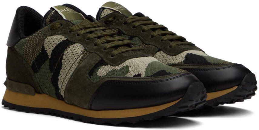 Valentino Garavani Khaki  Black Rockrunner Low-Top Sneakers - Picture 2
