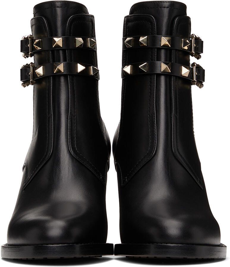 Valentino Garavani Leather Double Strap Rockstud Boots - Picture 5