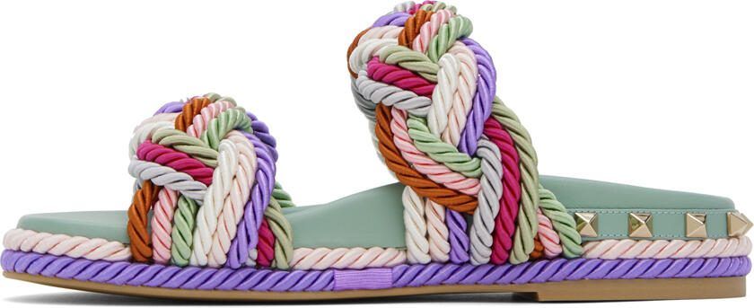 Valentino Garavani Multicolor Rockstud Sandals - Picture 3
