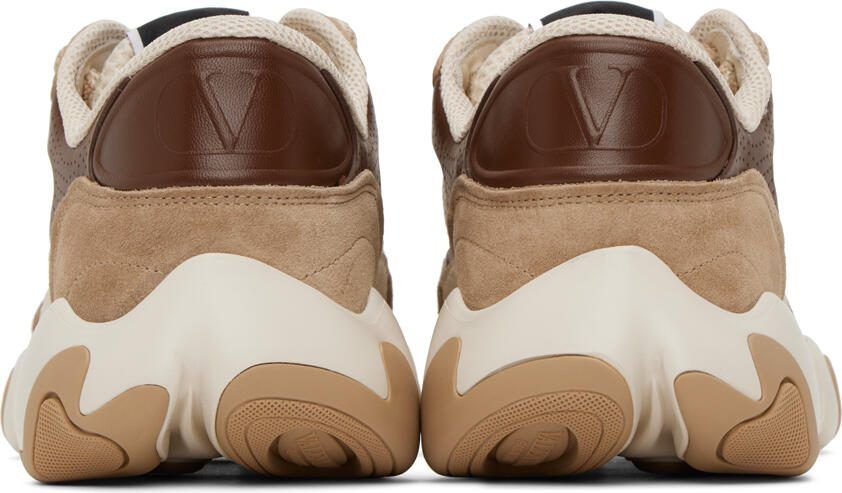 Valentino Garavani Off-White  Brown Bubbleback Sneakers