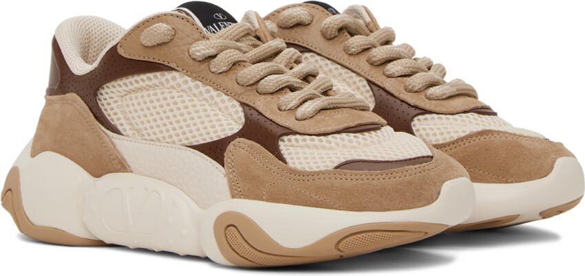 Valentino Garavani Off-White  Brown Bubbleback Sneakers - Picture 2
