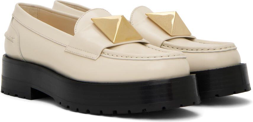 Valentino Garavani Off-White One Stud Loafers - Picture 2