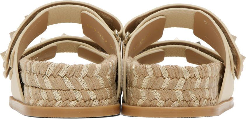 Valentino Garavani Off-White Rockstud Flat Sandals - Picture 2
