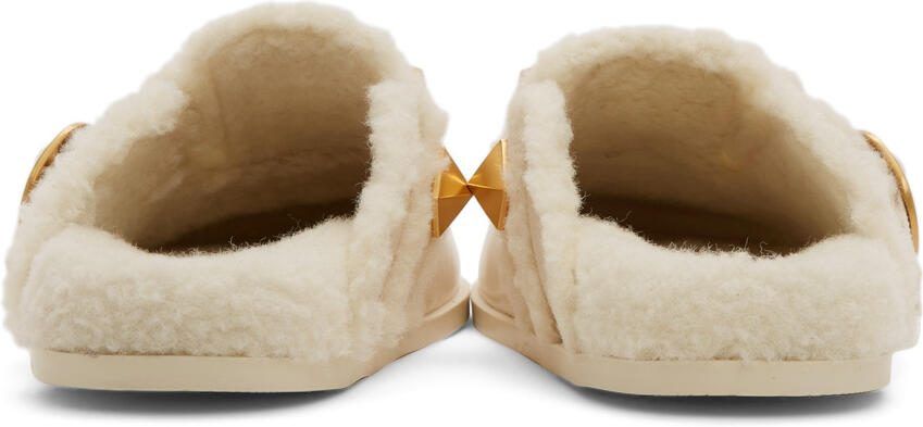 Valentino Garavani Off-White Roman Stud Mule Loafers - Picture 3