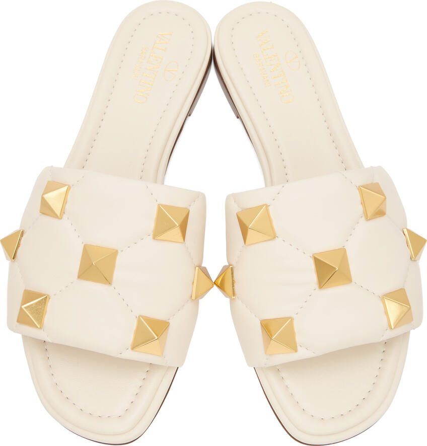 Valentino Garavani Off-White Roman Stud Sandals