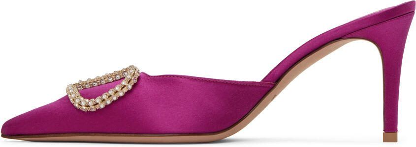 Valentino Garavani Pink Crystal-Cut VLogo Heels - Picture 3