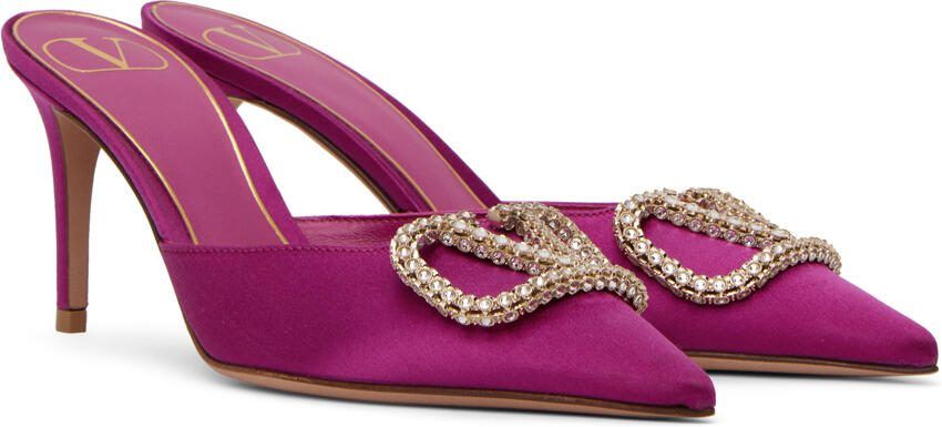 Valentino Garavani Pink Crystal-Cut VLogo Heels - Picture 2