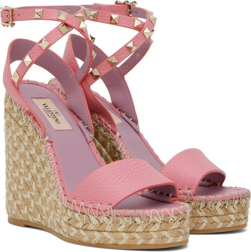Valentino Garavani Pink Rockstud Heeled Sandals - Picture 2