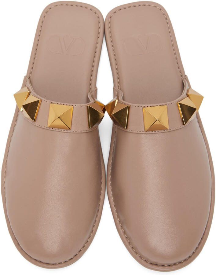 Valentino Garavani Pink Roman Stud Slippers