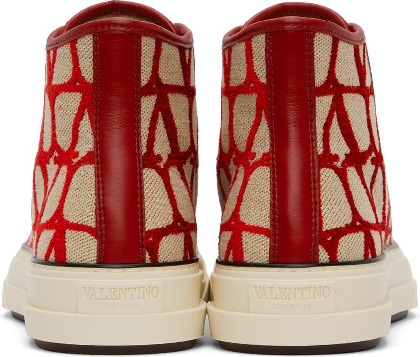 Valentino Garavani Red  Beige Iconographe Totaloop Sneakers