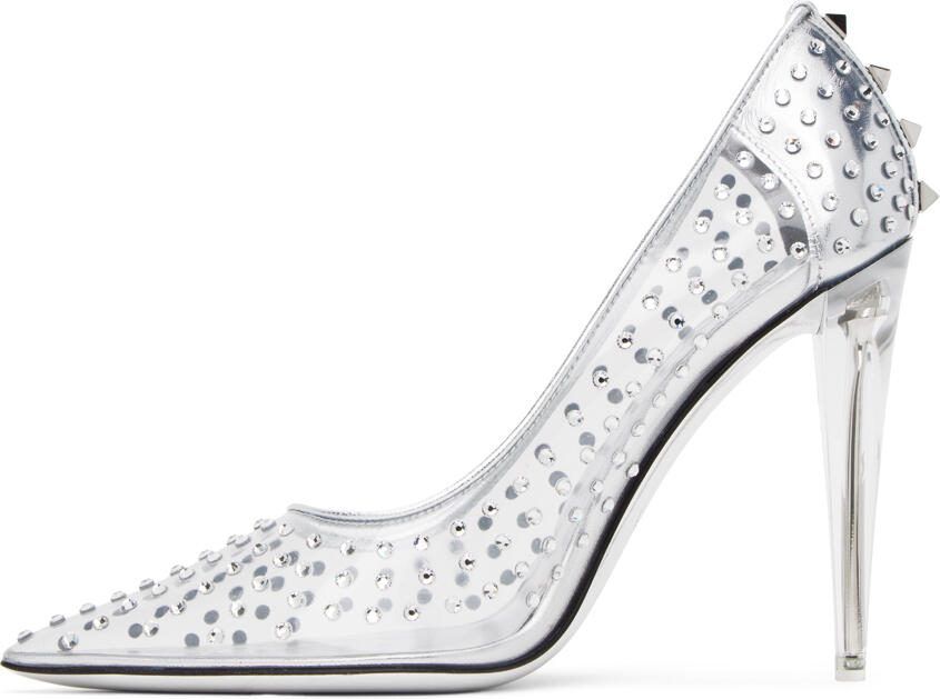 Valentino Garavani Silver Rockstud Heels - Picture 3