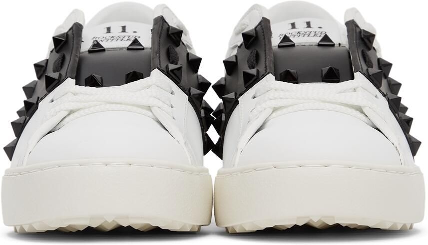 Valentino Garavani White  Black '11' Rockstud Untitled Sneakers - Picture 3