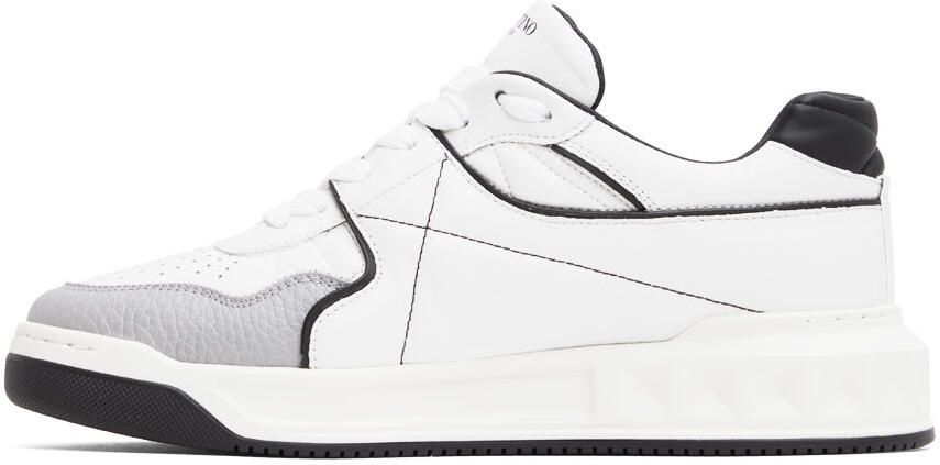 Valentino Garavani White  Black One Stud Sneakers - Picture 3