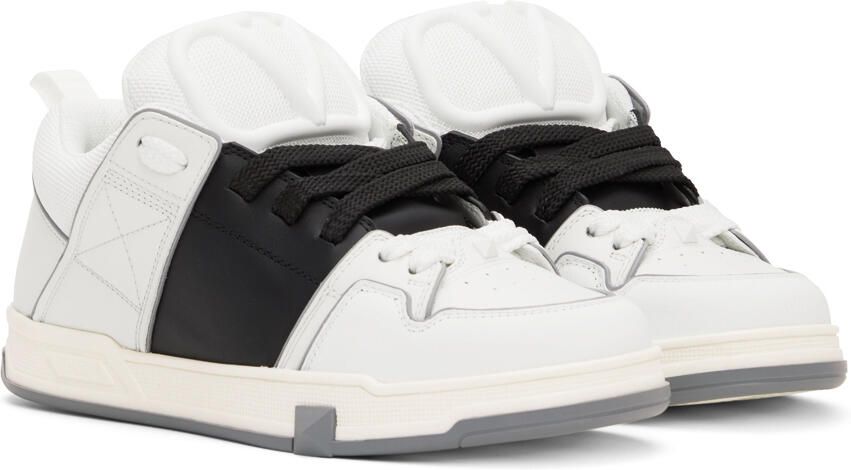 Valentino Garavani White  Black Open Skate Sneakers - Picture 2