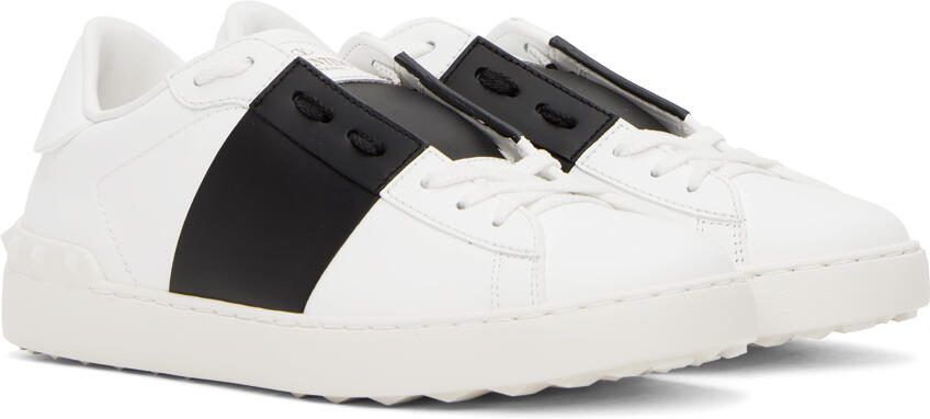 Valentino Garavani White  Black Open Sneakers - Picture 2