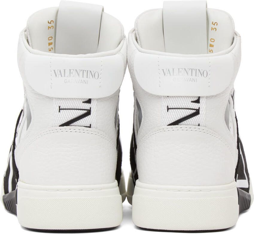 Valentino Garavani White  Black 'VL7N' Mid-Top Sneakers