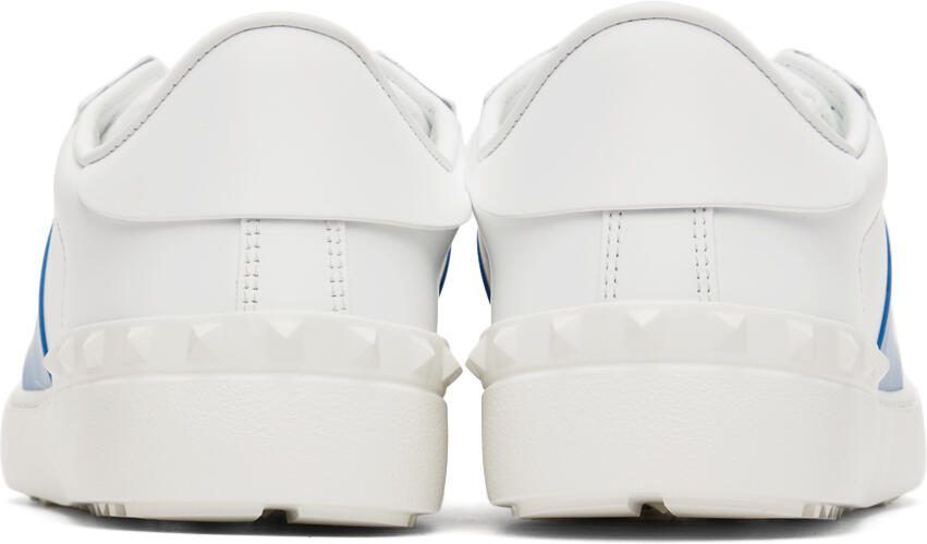 Valentino Garavani White  Blue Calfskin Open Sneakers - Picture 2