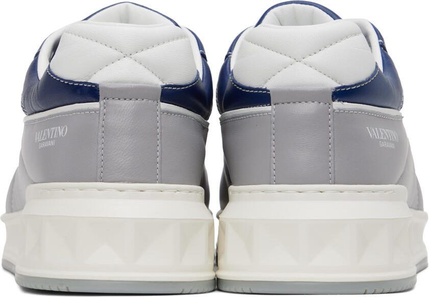 Valentino Garavani White  Blue One Stud Sneakers