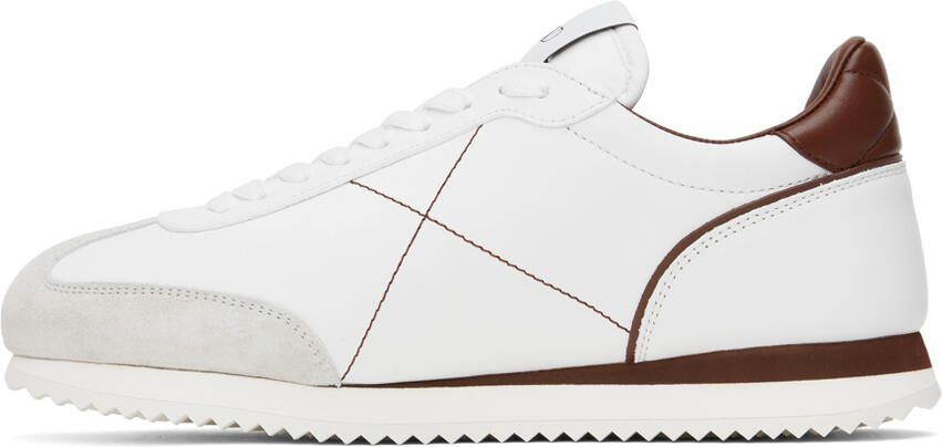 Valentino Garavani White  Brown Stud Around Sneakers - Picture 3