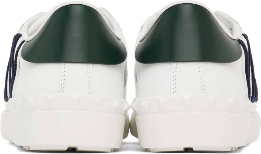 Valentino Garavani White  Green VLTN Low-Top Sneakers