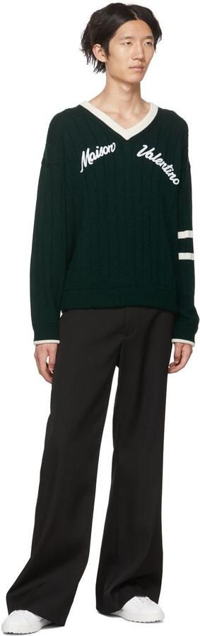 Valentino Garavani White  Green VLTN Low-Top Sneakers - Picture 4