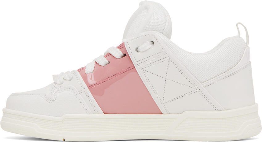 Valentino Garavani White  Pink Open Skate Sneakers - Picture 3