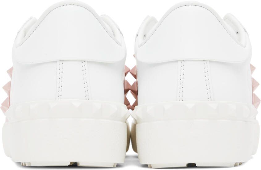 Valentino Garavani White  Pink Rockstud Sneaker