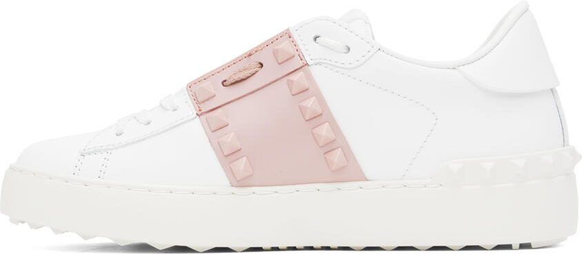 Valentino Garavani White  Pink Rockstud Sneaker - Picture 3