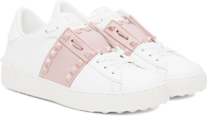 Valentino Garavani White  Pink Rockstud Sneaker - Picture 2