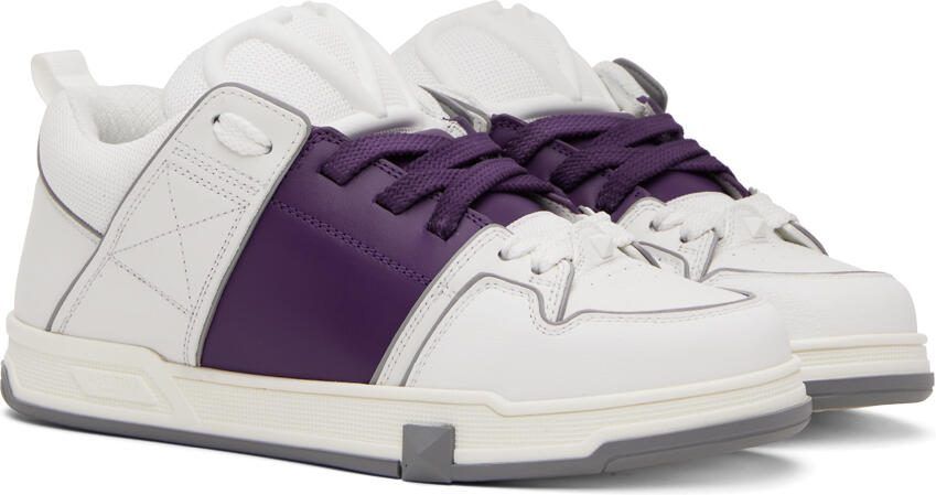 Valentino Garavani White  Purple Open Skate Sneakers - Picture 2