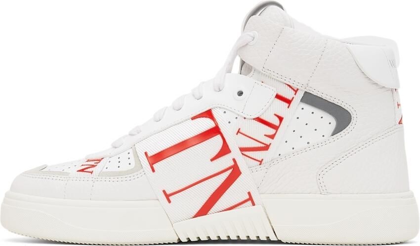 Valentino Garavani White  Red 'VL7N' High-Top Sneakers - Picture 4