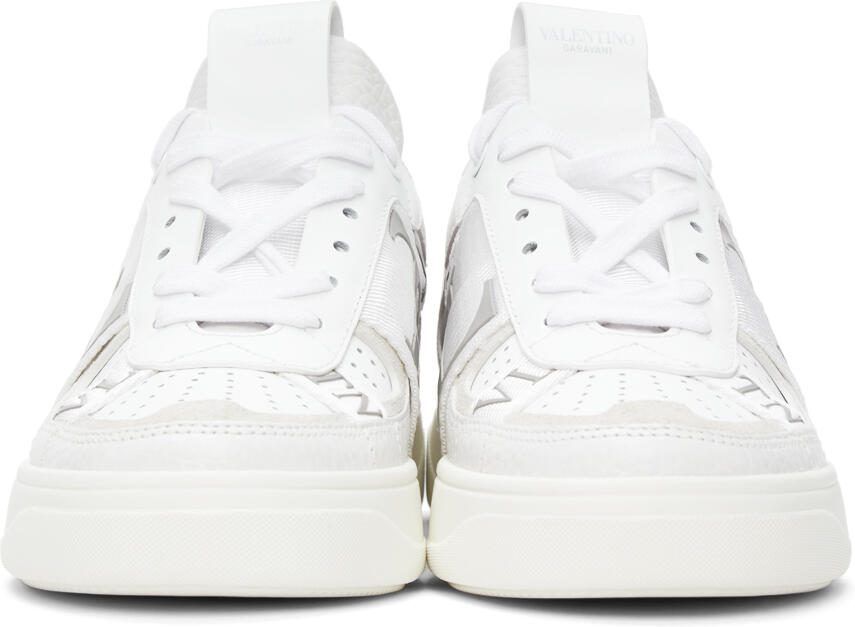 Valentino Garavani White  Silver 'VL7N' Low-Top Sneakers - Picture 3