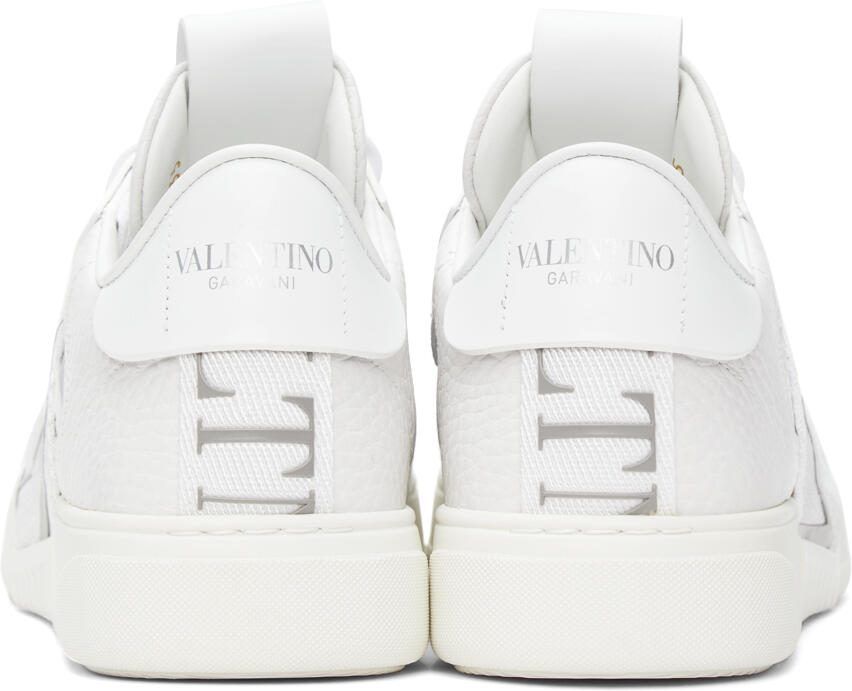 Valentino Garavani White  Silver 'VL7N' Low-Top Sneakers