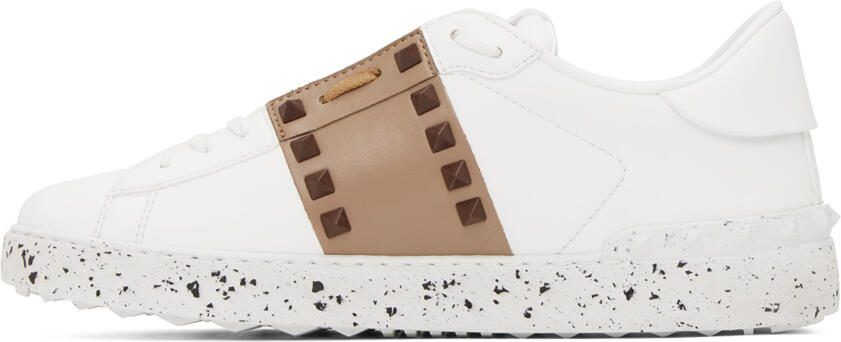Valentino Garavani White  Tan 'Open For A Change' Sneakers - Picture 4