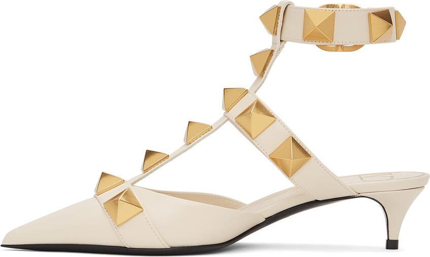 Valentino Garavani White Medium Roman Stud Heels - Picture 4