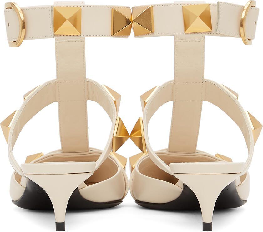 Valentino Garavani White Medium Roman Stud Heels - Picture 2