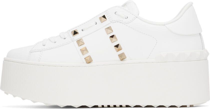 Valentino Garavani White Rockstud Untitled Flatform Sneakers - Picture 3