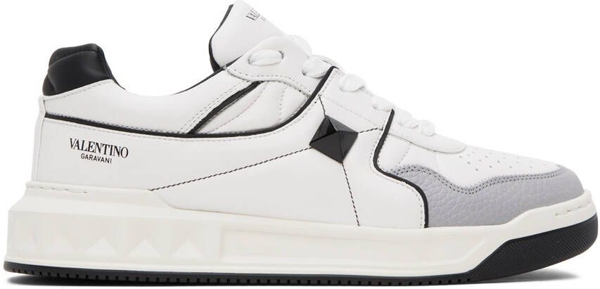 Valentino Garavani White  Black One Stud Sneakers