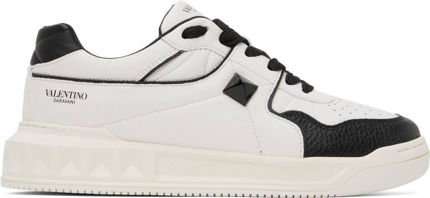 Valentino Garavani White  Black One Stud Sneakers