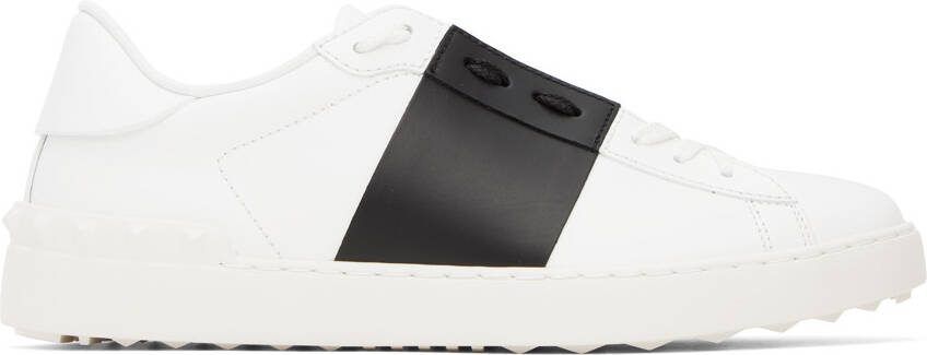 Valentino Garavani White  Black Open Sneakers - Picture 5