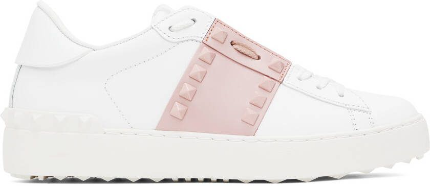 Valentino Garavani White  Pink Rockstud Sneaker - Picture 5