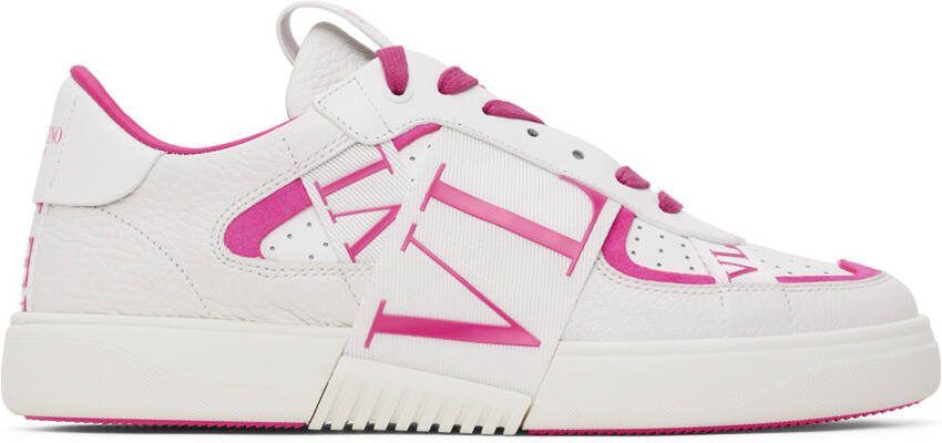Valentino Garavani White  Pink 'VL7N' Sneakers