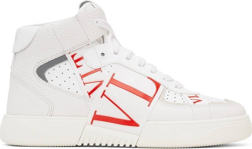 Valentino Garavani White  Red 'VL7N' High-Top Sneakers - Picture 5