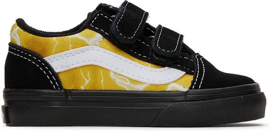 Vans Baby Black  Yellow Old Skool V Sneakers - Picture 4