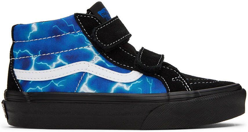 Vans Kids Black  Blue Sk8-Mid Reissue Little Kids Sneakers - Picture 5