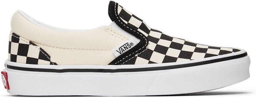 Vans Kids Black  Off-White Classic Slip-On Little Kids Sneakers - Picture 4