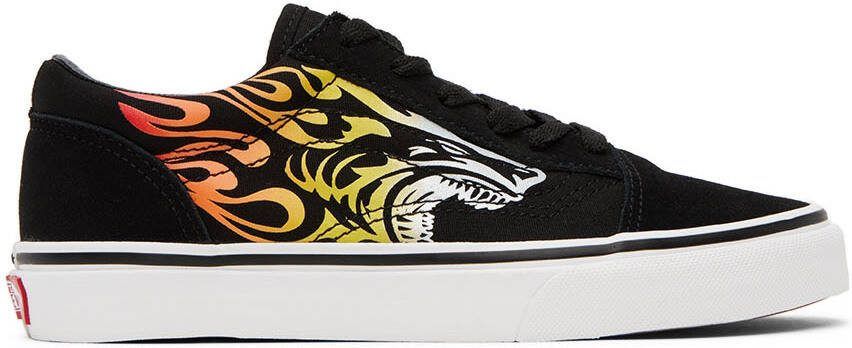 Vans Kids Black  Red Old Skool Big Kids Sneakers - Picture 4