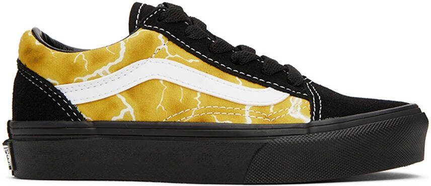 Vans Kids Black  Yellow Old Skool Little Kids Sneakers - Picture 5