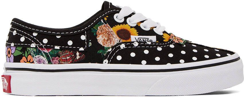 Vans Kids Black Authentic Patchwork Little Kids Sneakers - Picture 4