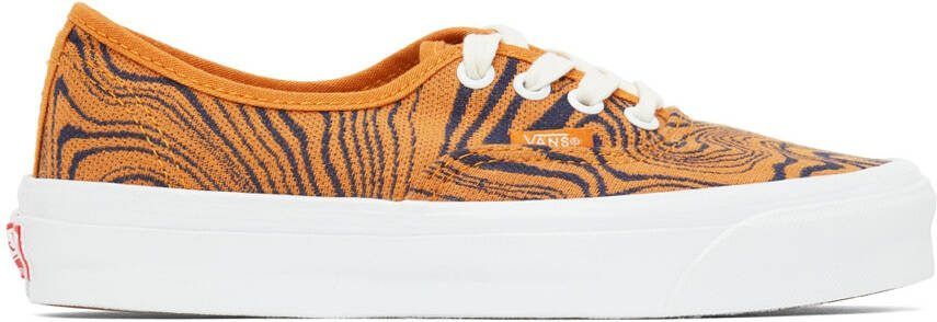 Vans Orange  Navy OG Authentic LX Sneakers - Picture 4